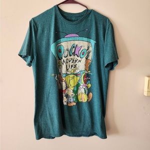 Nickelodeon Men's Rocko's Modern Life Animated Series Graphic Print T-Shirt l
